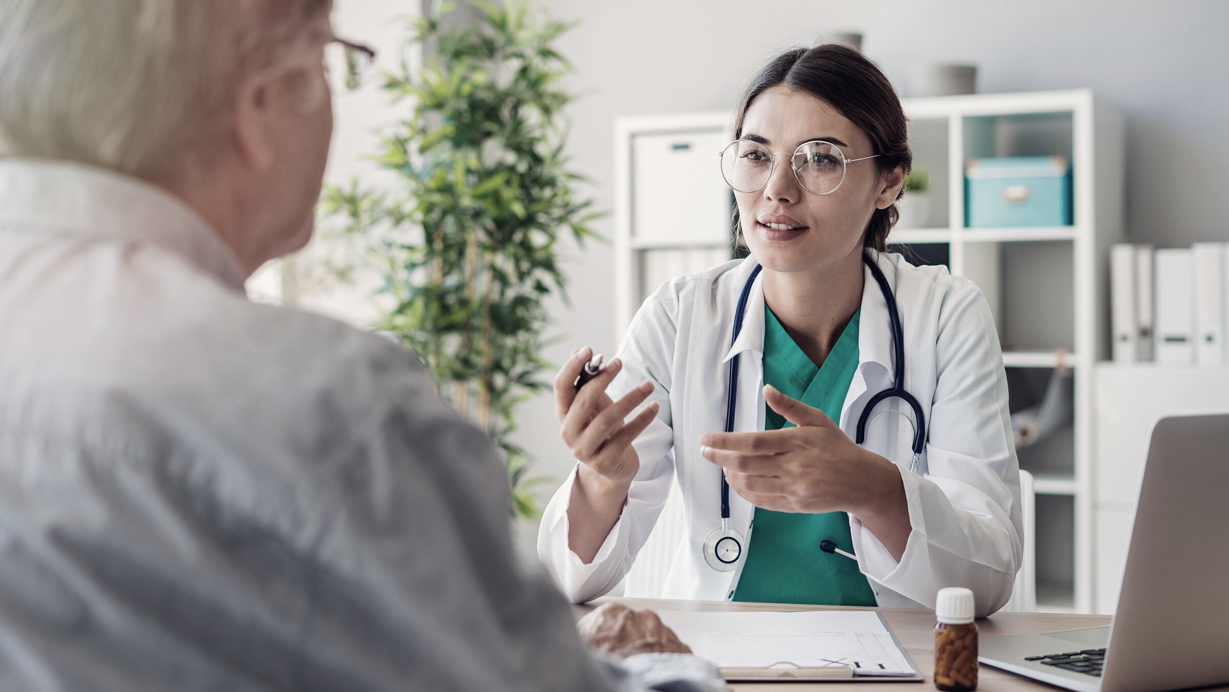 Doctor and patient are discussing at clinic